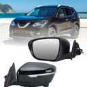 Left Driver Side Mirror Compatible with Nissan Rogue 2014-2020 with Heated Power Folding Turn Signal Camera Power Glass 13 Pins (NOT FIT Rogue Sport)