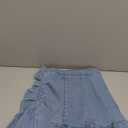 Floerns Women's Denim Skirts Ruffle Hem Short Skirts Ruched Bodycon Mini Skirts (Medium)