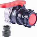 2.95" IBC Tote Tank Adapter,IBC Ball Valve Connector,Coarse Thread Tote Fittings Water Tank Adapter,S75x6 NPT DN50 Heavy Duty Tote Tank Drain Ball Valve Connector with 2" Cam Lock Fittings