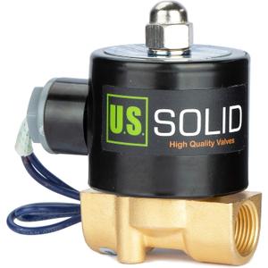U.S. Solid 3/8" Electric Solenoid Valve 12-VDC, VITON Gasket, Air, Gas, Fuel Normally Closed