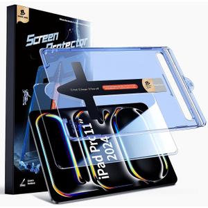 MAGIC JOHN for iPad Pro 11 inch Screen Protector M4[2024] Tempered Glass, Auto Dust-Elimination, Bubble Free, HD Clear, Easy Installation,Scratch Resistant
