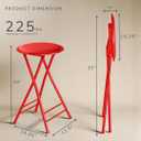 Lavish Home Folding Stool - Backless 24-Inch Stool with 225lb Capacity for Kitchen or Rec Room - Portable Indoor Counter Bar Stools (Red)
