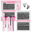 DIY Lash Extension Kit 280Pcs Individual Eyelash Extension Kit 40D50D 0.07D Curl 9-16MIX Lash Clusters Kit with Lash Glue Remover Applicator Easy to Use for Beginners