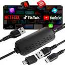 Koogold 3-in-1 Wireless CarPlay Adapter with Video Streaming, Screen Mirroring & Fast Charging, Enables Net-Flix/ YouTube/ TikTok via Wired Connection, Plug & Play, Car with Wired CarPlay