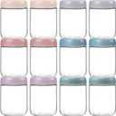 NETANY 12-pack 16oz Glass jars with Airtight Lids, Overnight Oats Containers with Lids, Wide mouth Mason Salad jars, Glass Food Storage Containers for Snacks Yogurt Spice Sugar