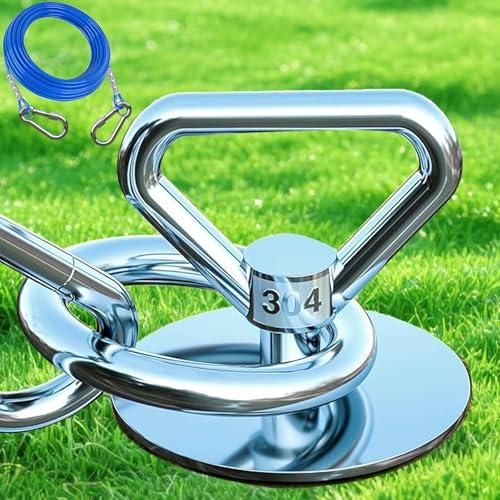 Catapamey Dog Tie Out Cable and Stake,(up to 200lbs) 360° Swivel Dog Run Anchor -with 30FT Heavy Duty Cable, Runner for Yard-Dog Stake for Yard Outdoor Camping