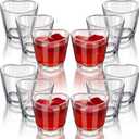 Domensi 12 Pack Clear Heart Shaped Shot Glasses Set 1.5 oz Heavy Base Reusable Mini Shot Cups Cute Bar Cart Accessories for Soju Whiskey Tequila Spirits Valentine's Day Bachelor Galentines Day Party