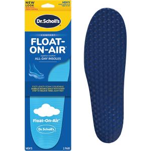 Dr. Scholl's Float-On-Air Comfort Insoles, Men, 1 Pair, Full Length (Trim to fit Men's Shoe Sizes (8-14), Blue)