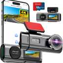 Dash Cam 4K Front, Built-in WiFi Dash Camera for Cars, 1.47''IPS Screen Mini Dashcam with APP, 170Wide Angle, 24H Parking Monitor, Night Vision, WDR, G-Sensor, with 64G SD Card, Support 256GB Max