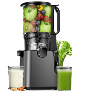 Juicer Machines with 5.8" Large Chute, 2-in-1 Cold Press Juicer for Whole Vegetables Fruits 400W, Masticating juicer Easy to Clean Juice Extractor Machine for Making Nut Mike, Juice, Premium Gray