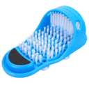 Kissbuty Magic Feet Cleaner Simple Foot Scrubber Shower Spa Easy Feet Cleaning Brush Exfoliating Foot Massager Slipper for Unisex Adults, 1 Pc (Blue)