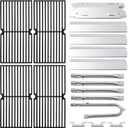 Adviace Grill Replacement Parts for Brinkmann 810-3660-S, Replacement Grates, Heat Plates, Carry Over Tube and Burner Kit for Brinkmann Grill 810-3660-S, Brinkman 810-3660-S