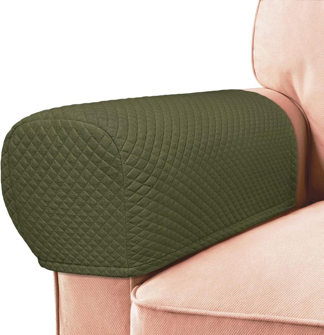 Roytub Couch Arm Covers, Sofa Arm Covers, Stretch Armrest Cover for Sofas, Armchair, Loveseat, Recliner, Sofa armrest Cover, Arm Chair Covers Set of 2(Medium, Sage Green) (M - 17.5"(D)  6.3(W)  8.2(H))