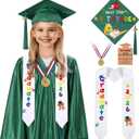 YLOLUL 2026 Kindergarten Preschool Graduation Gown Cap Set Graduation Stole Bracelet Medal Certificate Package Grad Gifts