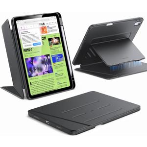 ESR for iPad Air 11 Inch Case M3/M2 (2025/2024), iPad Air 5th/4th Gen (2022/2020), Vertical Stand Cover, Multi Stand Angles, Ultra-Stable Case with Pencil Holder, Flip Series, Black