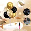 TONIFUL 4 Set Black Gold Balloon Centerpieces for Table,Balloon Stand Kit for Black Gold Party Decor 40th 50th 60th 70th Birthday Decorations Anniversary Graduation Decorations 2026 Retirement