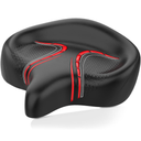 BLUEWIND Oversized Bike Seat, Wide Bicycle Saddle Novel Backrest Design for Electric Bike, Universal Fit Exercise Bike or Road Stationary Bike Seat Cushion for Men & Women