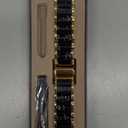 V.R.HOPE Gold Stainless-Steel Metal Resin Apple Watch Band 42mm 44mm 45mm 46mm 49mm Fashion Bracelet Strap for Women Compatible with iWatch Series Ultra3/11/10/9/8/7/6/5/4/3/2/1/SE (Black+Gold)