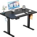 DUMOS 40 Inch Electric Standing Desk Height Adjustable, Sit to Stand Up Computer Workstations Work PC Table Home Office Study Writing Gaming Desks with Memory Presets for Walking Pad, Bedroom, Black