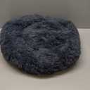 rabbitgoo Dog Bed for Small, 24 inches Machine Washable, Fluffy Donut Pet Bed Anti-Slip, Calming Soft Plush Round Cushion, Fits up to 18 lbs Pets, Dark Grey (24"L x 24"W x 5.7"Th)