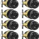 Privacy Door Knobs, 8 Pack Matte Black Door Knobs with Lock, Bed and Bath Door Knob Interior Keyless Locksets, Round Door Handles Reversible for Left Right Handed Doors
