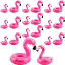 20 Pcs Inflatable Flamingo Drink Holders Blow up Flamingo Drink Floats Cup Coasters for Pool Bachelorette Party, 2 Size