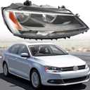 Labwork Headlight Assembly Replacement for Jetta 2011-2018 Halogen Model Headlight Headlamp Right Set Passenger Side