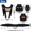 Tool Belt with Suspenders, Heavy Duty Adjustable Detachable Electrician Tool Pouch Belt, Utility Work Belts Suspenders for Men Electrician Carpenter Framers