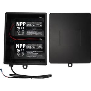 2025 New Upgraded Steel Battery Box with 2 Batteries Kit(12V 7AH Lead-Acid), for 12/24V Driveway Swing Gate Opener, Upgraded ABBT Battery Box Kit (Kit with 2 Batteries)