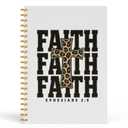 FISWAFY Trendy Leopard Cross Christian Spiral Notebook 5.5x8.3in, Faith Based Christian Journal Gifts for Women, Religious Prayer Journal Notebooks for Note Taking, Hardcover Notebook Journal