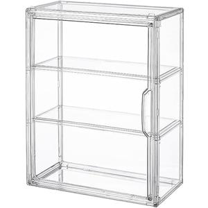 BOHOIDEE 3 Tiers Clear Display Case for Figures, Acrylic Storage Organizers Box with Magnetic Door, Wall-Mounted Dustproof Showcase for Collectibles Action Figure(4PACK Wall-Mounted Medium)