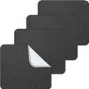 Waterproof Chair Pads for Incontinence, 4 Pack Reusable Seat Protectors 18" x 16", Non-Slip Absorbent Wheelchair Pad Covers, Washable for Adults, Kids & Pets - Black