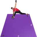 GXMMAT Large Exercise Mat 6'x4'/6'x5'/6'x6'(7mm), Thick Workout Mats for Home Gym Flooring, Extra Wide Non-Slip Durable Cardio Mat, Shoe Friendly, Perfect for Plyo, MMA, Jump Rope, Weights, Fitness (Purple Grey)