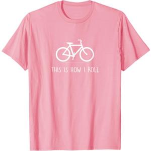This is How I Roll T-Shirt Funny Cycling Bicycle Gift T-Shirt Pink, XS