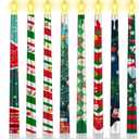 8 Pcs Christmas Flameless Taper Candles with Remote & Timer Christmas Battery Flameless Candles Xmas LED Candlesticks Flickering Real 3D Real Wax Candle for Holiday Party Favour Home Decor