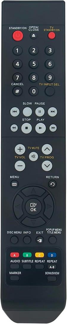 AK59-00070E Replaced Remote Control Compatible with Samsung Blu-Ray Disc DVD Player AK59-00070D AK59-00070A AK59-00070B BD-P2550 BD-P2500 BD-P1500 BD-P1400 BD-P1500 BD-P1200
