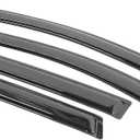 IKON MOTORSPORTS Tape On External Window Visor, Compatible with 2007-2014 Ford Edge, 2007-2015 Lincoln MKX, Acrylic Smoke Tinted Sun Rain Shade Guard Wind Vent Air Deflector