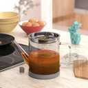 Baffect Glass Fat Separator, Bacon Grease Container with Strainer, Frying Oil Storage Can for Cooking (1L /4 Cups)
