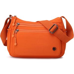 Pealwel Casual Crossbody Bag with Anti Theft Pocket - Women Lightweight Water-Resistant Purse Bag (Orange)