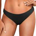 Tempt Me Women Low Rise Bikini Bottoms - Moderate Coverage Bathing Suit Bottoms Low Waisted Swimsuit Bottoms Brief 2025 (Small, Black)