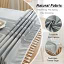 JIALE Tablecloths for Rectangle Tables,Cotton Linen Table Cloth Waterproof Tablecloth Wrinkle Free Farmhouse Dining Tables Cover,Soft Fabric Table Cloths with Tassels,Grey,55" X 55",2-4 Seats