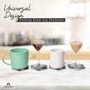 ARILEO Coasters for Drinks, Black Marble Ceramic Hexagon Coaster Set with Metal Holder, Set of 8 Absorbent Cup Place Mats for Home Decor