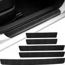 Door Sill Protector, Carbon Fiber Texture Waterproof Scratch Resistant Car Door Protector, Enhances Vehicle Aesthetics, Car Door Sills and Car Trim, Universal Fit for All Vehicle Models (5PCS)