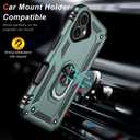 2 x IKAZZ for iPhone 16 Case 6.1 Inch with Screen Protector,Military Grade Shockproof Heavy Duty Protective Phone Cover Pass 16ft Drop Test with Magnetic Kickstand Car Mount Holder,Pine Green Color