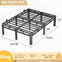 Bed Frame King Size 14 Inch,Metal Platform Double Layer Heavy Duty Base | Easy Assembly,Noise Free,4000lbs Capacity,6 Mattress Slide Stoppers,Round Corner Legs,Headboard Holes,No Box Spring Needed