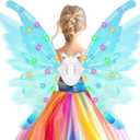 Light Up Butterfly Wings with LED Lights,Electric Fairy Angel Wings for Girls,Pet Sparkling Glowing Wings for Dog,Toy for Kids as Birthday Christmas Gift,Cosplay Princess Dress Up Party