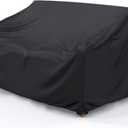 Heavy Duty Patio Sofa Cover Waterproof, Mrrihand 2-Seater Outdoor Sofa Loveseat Cover, Outdoor Patio Furniture Cover with Air Vent and Handles, 60" L×34" D×30" H, Black
