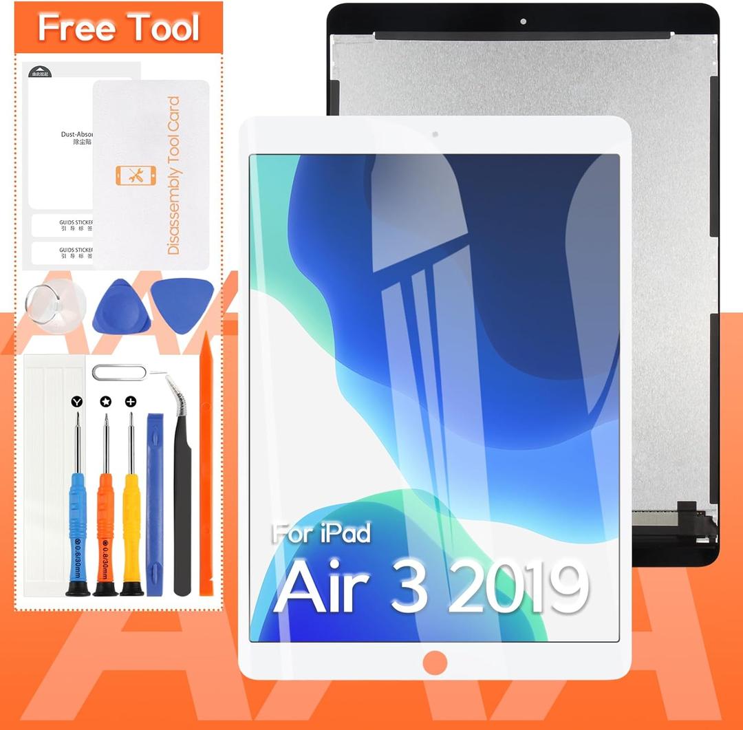 For iPad Air 3 2019 Screen replacement 10.5 inch for iPad Air 2019 A2153 A2123 A2154 A2152 LCD Display Digitizer Assembly With Screen Protector+Tools(White without HomeButton)