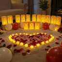 Valentines Day Decorations - It was Always You Light Up Letters Luminary Bags, Romantic Decorations Special Night with Bright LED Candles and Fake Rose Petals, Engagement Party & Proposal Decor kit