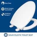 Mayfair Collins Slow Close Toilet Seat, Durable Plastic Seat with Extra Stability Bumpers and Secure Hinges, Made in USA, Elongated, White